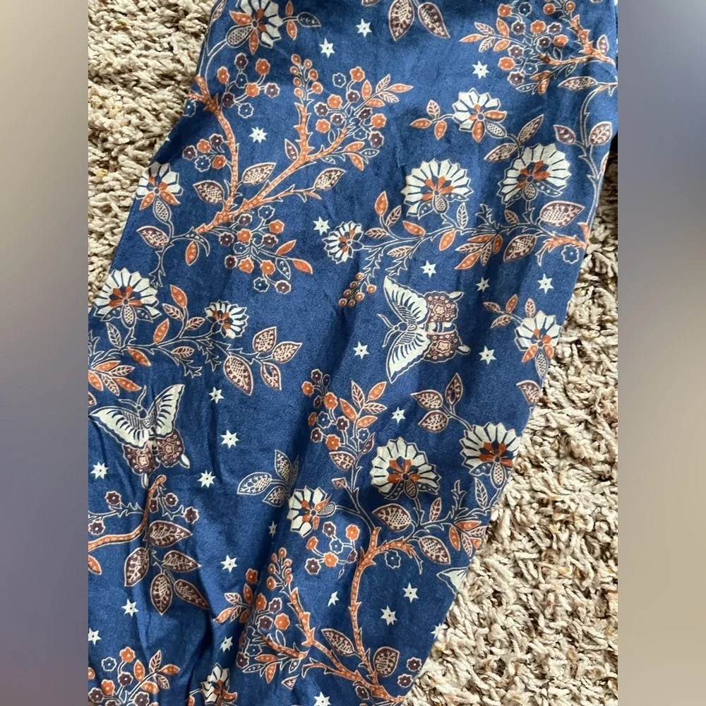 House of Harlow 1960 Nastassia blue and orange floral billowy puff sleeve - Picture 12 of 16